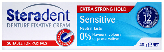 Steradent Denture Sensitive Fixative Cream 40g